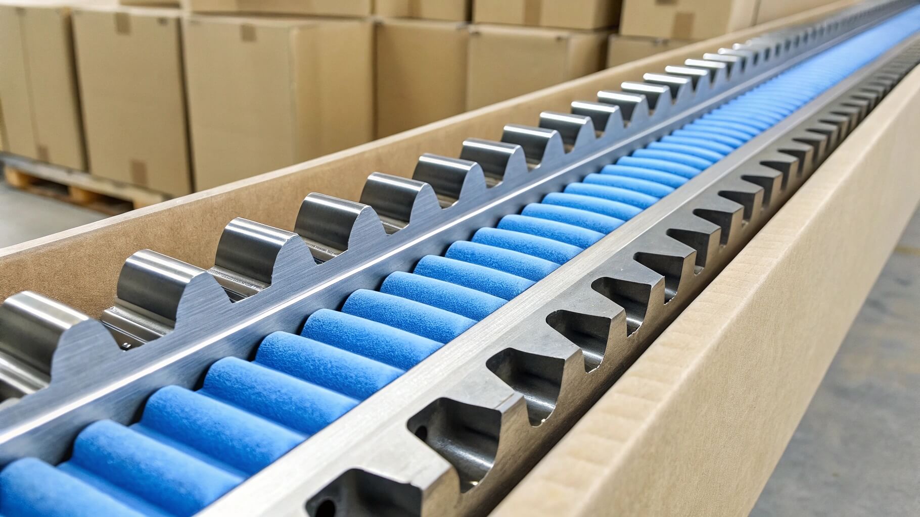 Impact protection for gear rack teeth